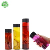 OEM custom logo 500 550 600ml clear food grade plastic fresh fruit juice bottle wholesale